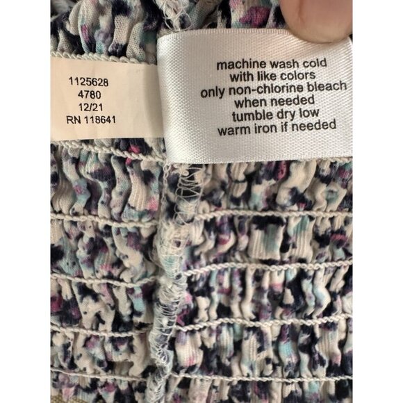 Lane Bryant Crop Top Women's 20 Boho Floral Smocked V-Neck Long Sleeve Blouse - Picture 14 of 16